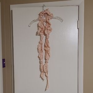 Handmade Orange Plaid Ruffled Scarf